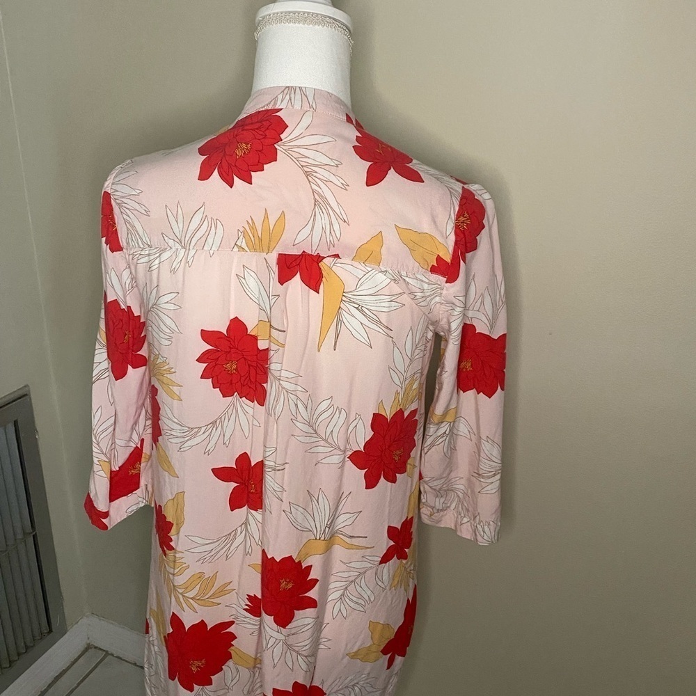 Forever 21 Tropical Floral Blush Pink Tunic Dress Boho Chic – Size Small - Picture 5 of 5